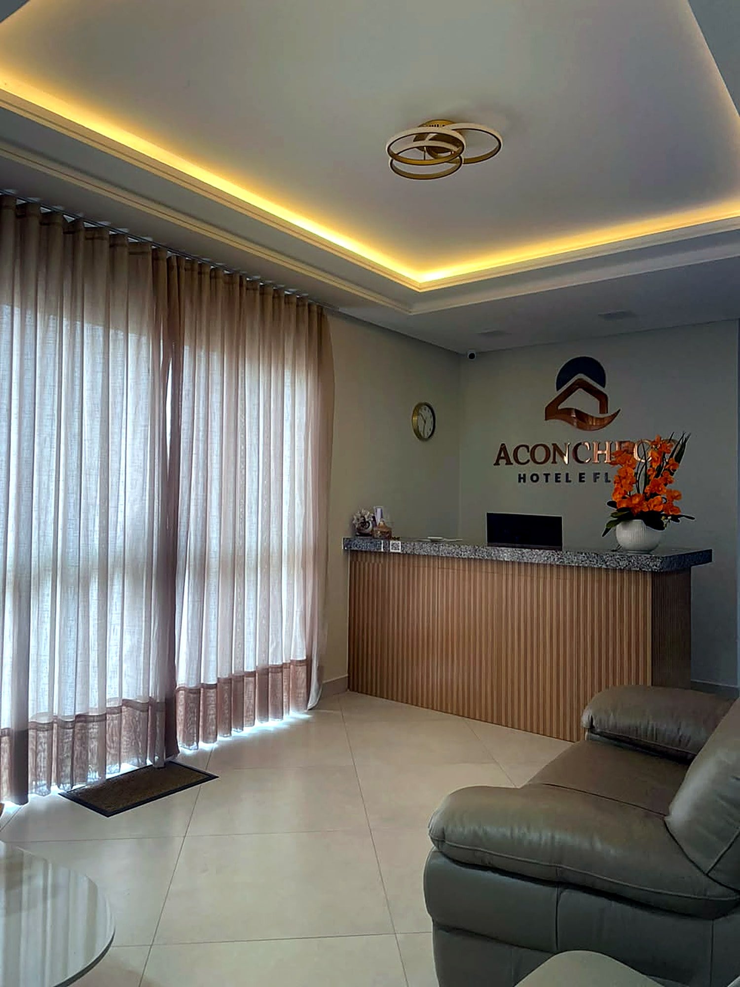 Recepção do Aconchego Hotel e Flats